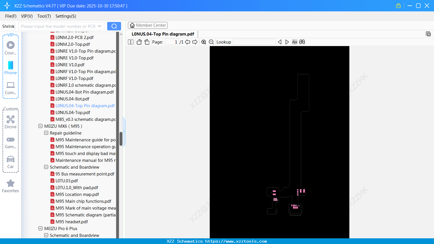 Meizu L0NUS.04-Top Pin Diagram